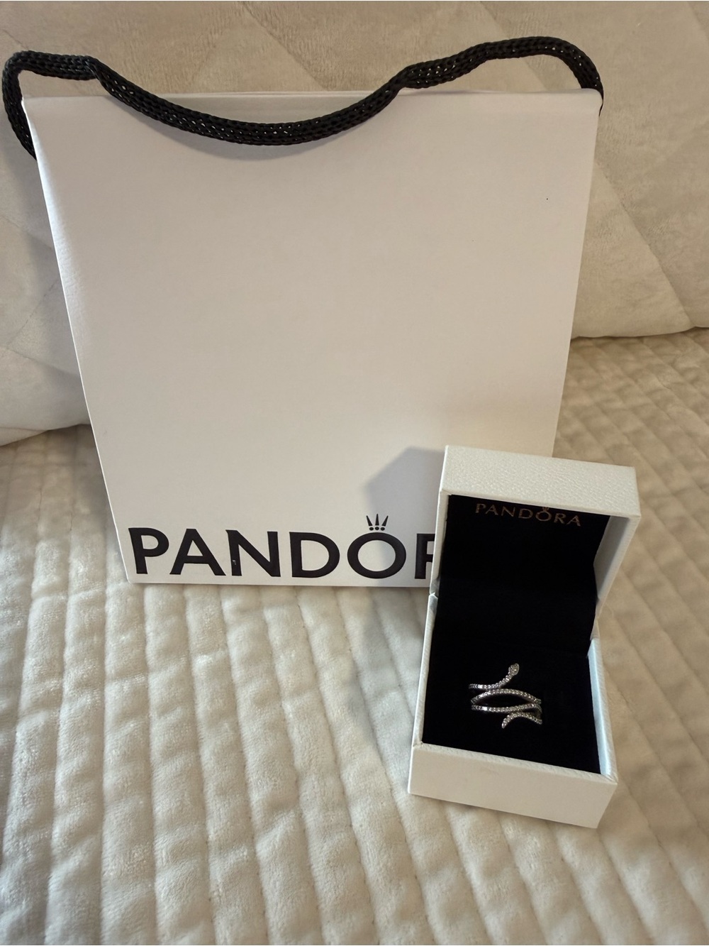 Retired Pandora Snake Wrap Sterling Silver Ring Size 6